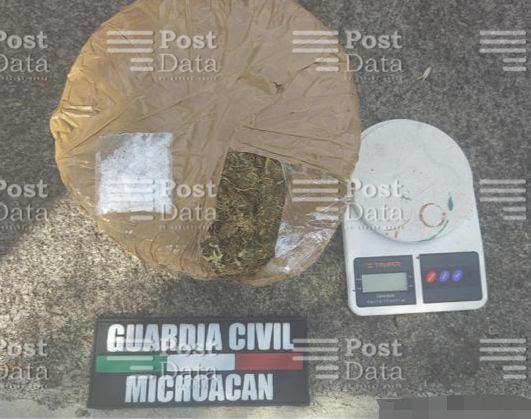 En Morelia y Uruapan, Guardia Civil detiene a dos personas en posesión de droga