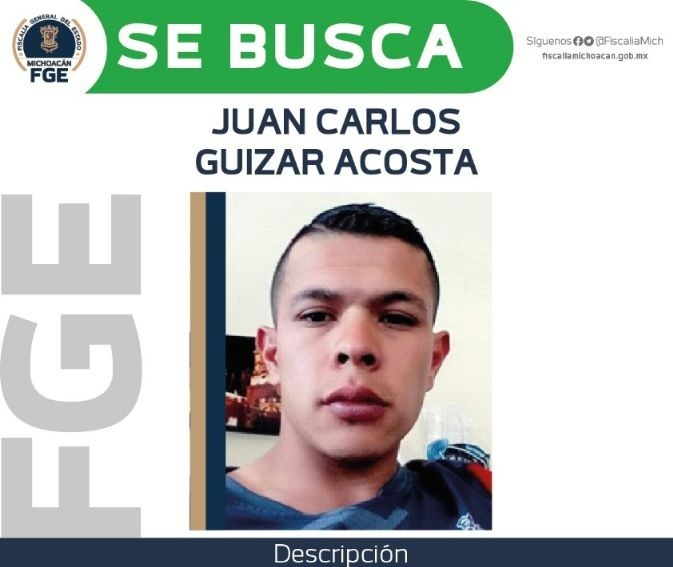 Ofrece FGE recompensa para localizar a Juan Carlos Guízar Acosta, desaparecido en 2020