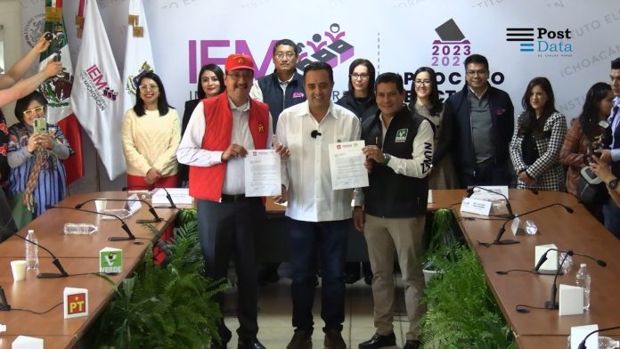 Acuerdan coalición Morena, PT y Verde Ecologista para Michoacán