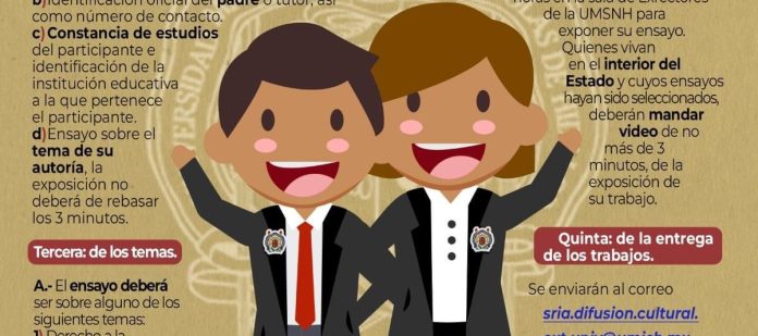 UMSNH abre la convcotoria a los niños que quieran ser rectora o rector por un día