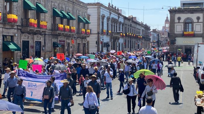 Marchan sindicatos este 1 de Mayo en Morelia; exigen mejores condiciones laborales