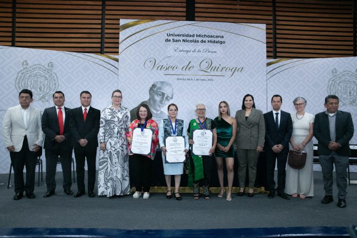 Entrega UMSNH la Presea “Vasco de Quiroga” 2024 a 3 trabajadoras nicoalitas