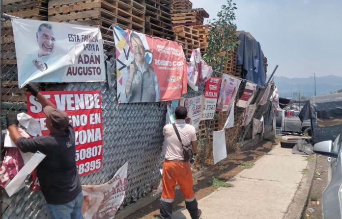 Retira Ayuntamiento de Morelia 2 toneladas de propaganda electoral Retira Ayuntamiento de Morelia 2 toneladas de propaganda electoral