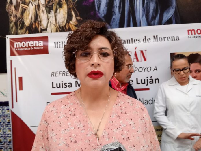 Simpatizantes e integrantes de Morena, dieron su respaldo a la actual secretaria de Gobernación, Luisa María Alcalde Luján,