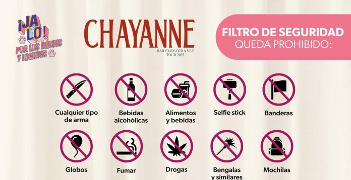 Estos son los objetos que no podrás ingresar al concierto de Chayanne Estos son los objetos que no podrás ingresar al concierto de Chayanne