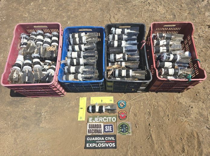 SSP y Defensa desactivan 168 explosivos para ser arrojados desde dron en Tierra Caliente