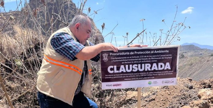 PROAM clausura actividades en banco de materiales pétreos en San Bernabé