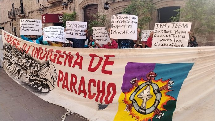 Con manifestación, habitantes de San Mateo Ahuiran exigen consulta para autogobierno