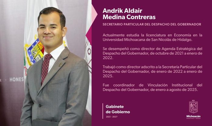 Designa Bedolla a Aldair Medina como secretario particular