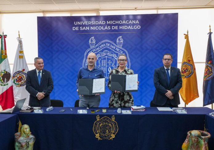 UMSNH impulsa una política de vinculación, cooperación y proyección global; Yarabí Ávila signa carta intención con AOMA