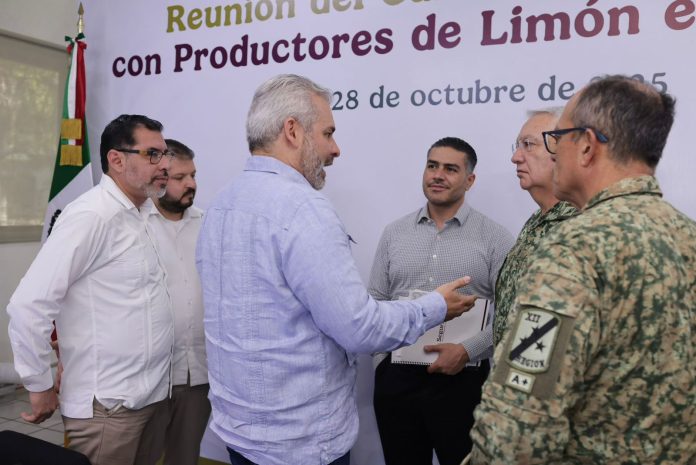 Refuerzan seguridad en región Apatzingán; acuerdan Bedolla, Harfuch y Defensa