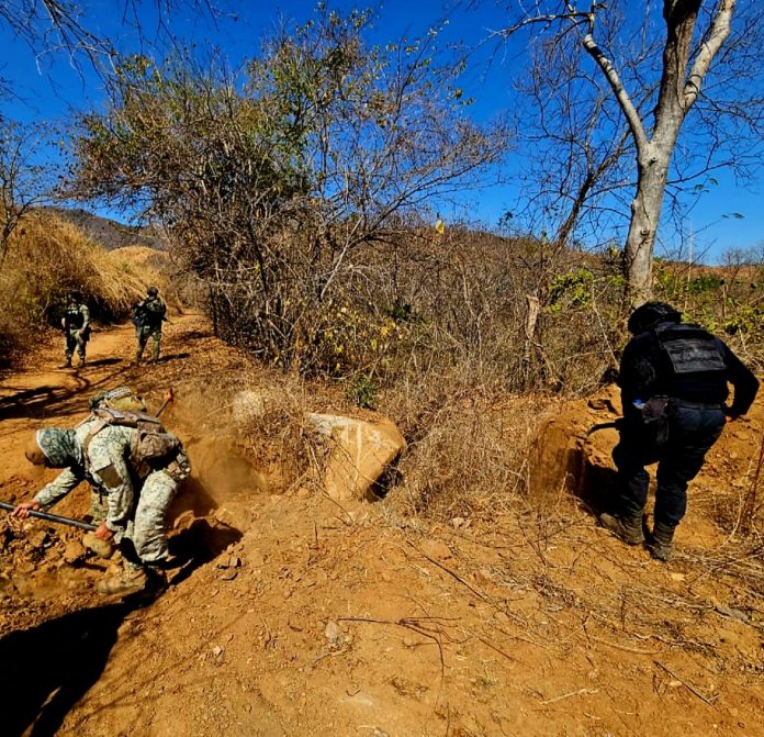 Defensa y Guardia Civil desactivan cuatro explosivos tipo mina, en brecha de Apatzingán Defensa y Guardia Civil desactivan cuatro explosivos tipo mina, en brecha de Apatzingán