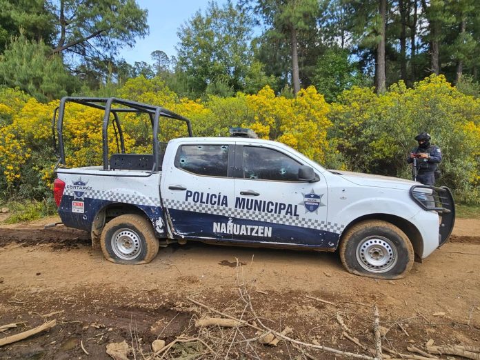Delincuentes atacan a policías de Nahuatzen a balazos y con drones explosivos