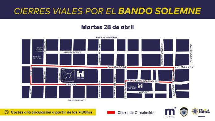 Anuncian cierres en el Centro Histórico este martes